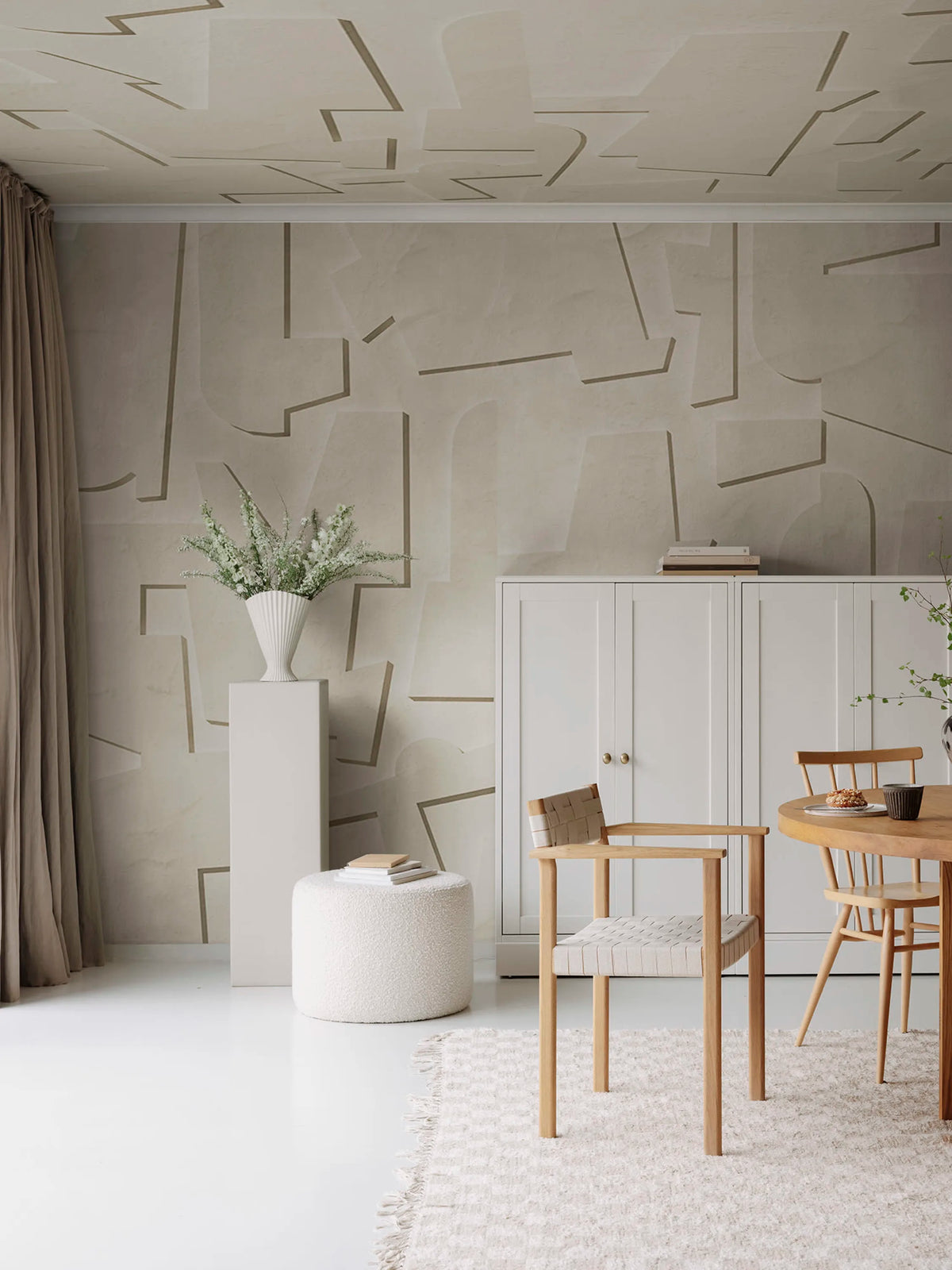 Abstract Wood, Beige Mural Wallpaper - room preview 02