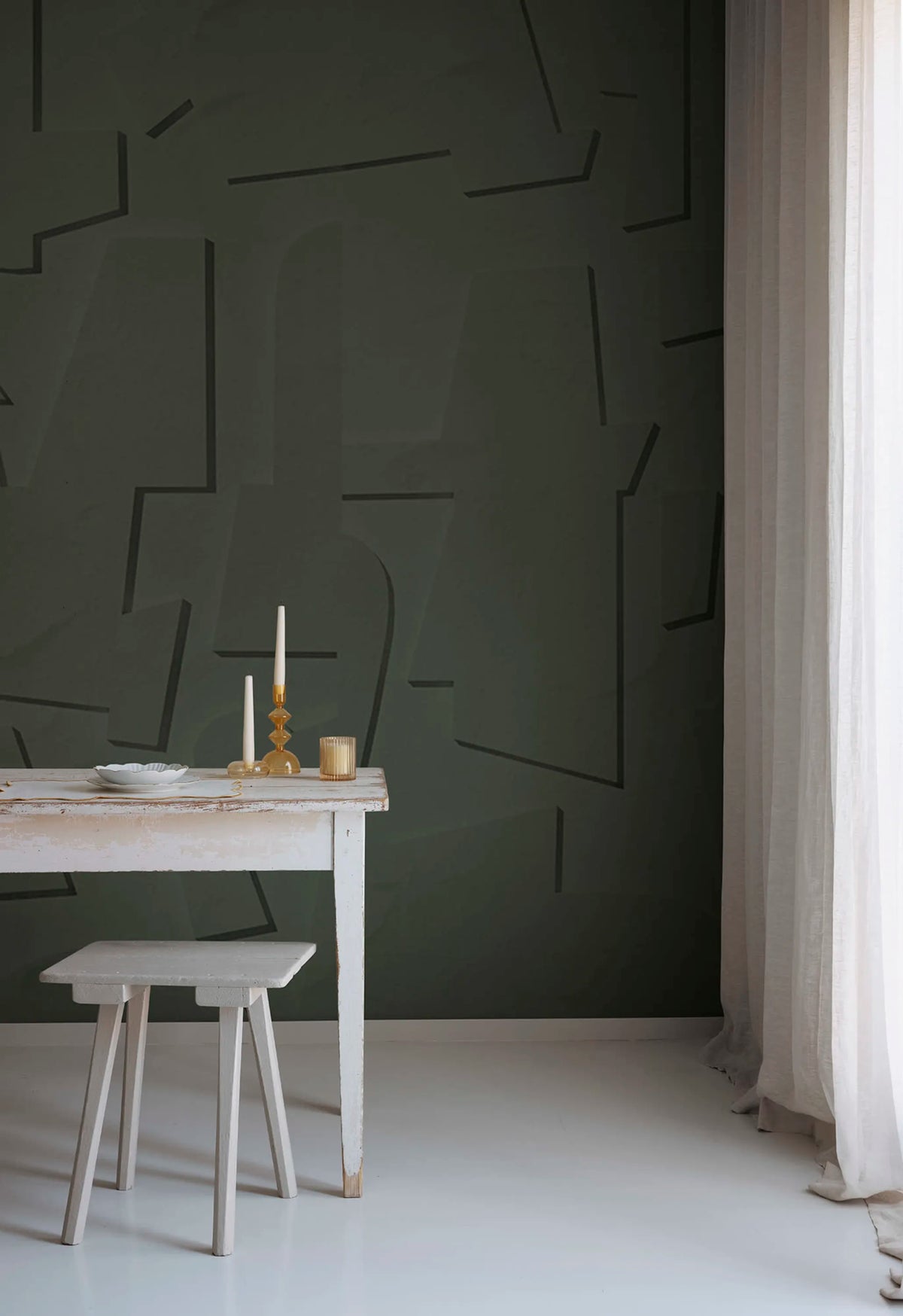 Abstract Wood, Green Mural Wallpaper - room preview 02