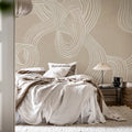 Stripes Repeatable, Beige Mural Wallpaper - room preview 02