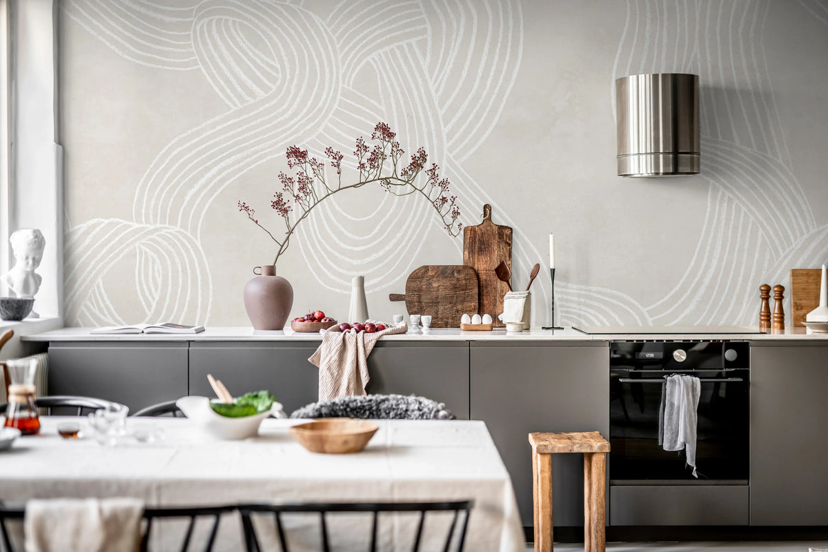 Stripes Repeatable, Clay Mural Wallpaper - room preview 02