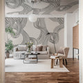 Stripes Repeatable, Black & White Mural Wallpaper - room preview 02
