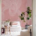 Stripes Repeatable, Pink Mural Wallpaper - room preview 02