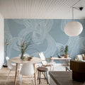 Stripes Repeatable, Blue Mural Wallpaper - room preview 02