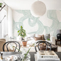 Stripes Repeatable, Mint Mural Wallpaper - room preview 02