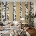 Birch Grove, Beige Mural Wallpaper - room preview 02