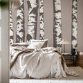 Birch Grove, Gray Mural Wallpaper - room preview 02