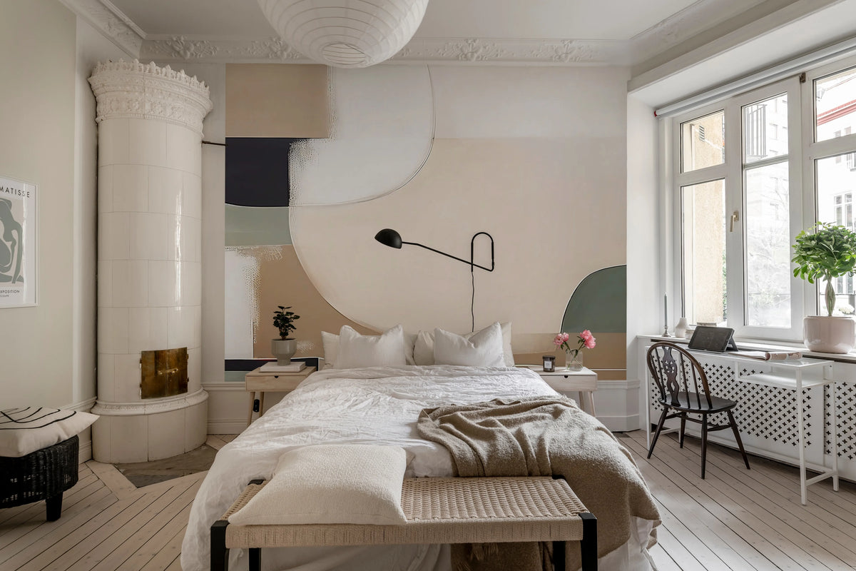 Abstract Shapes, Pastel Mural Wallpaper - room preview 02