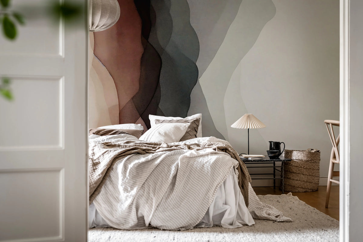 Vertical Gradient, Neutral Mural Wallpaper - room preview 02