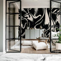 Artistic Shapes, Graphite Mural Wallpaper - room preview 02