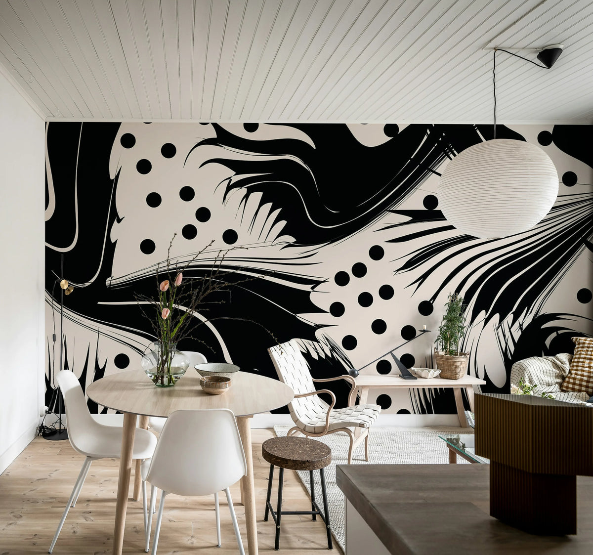 Modern Graphic, Graphite Mural Wallpaper - room preview 02