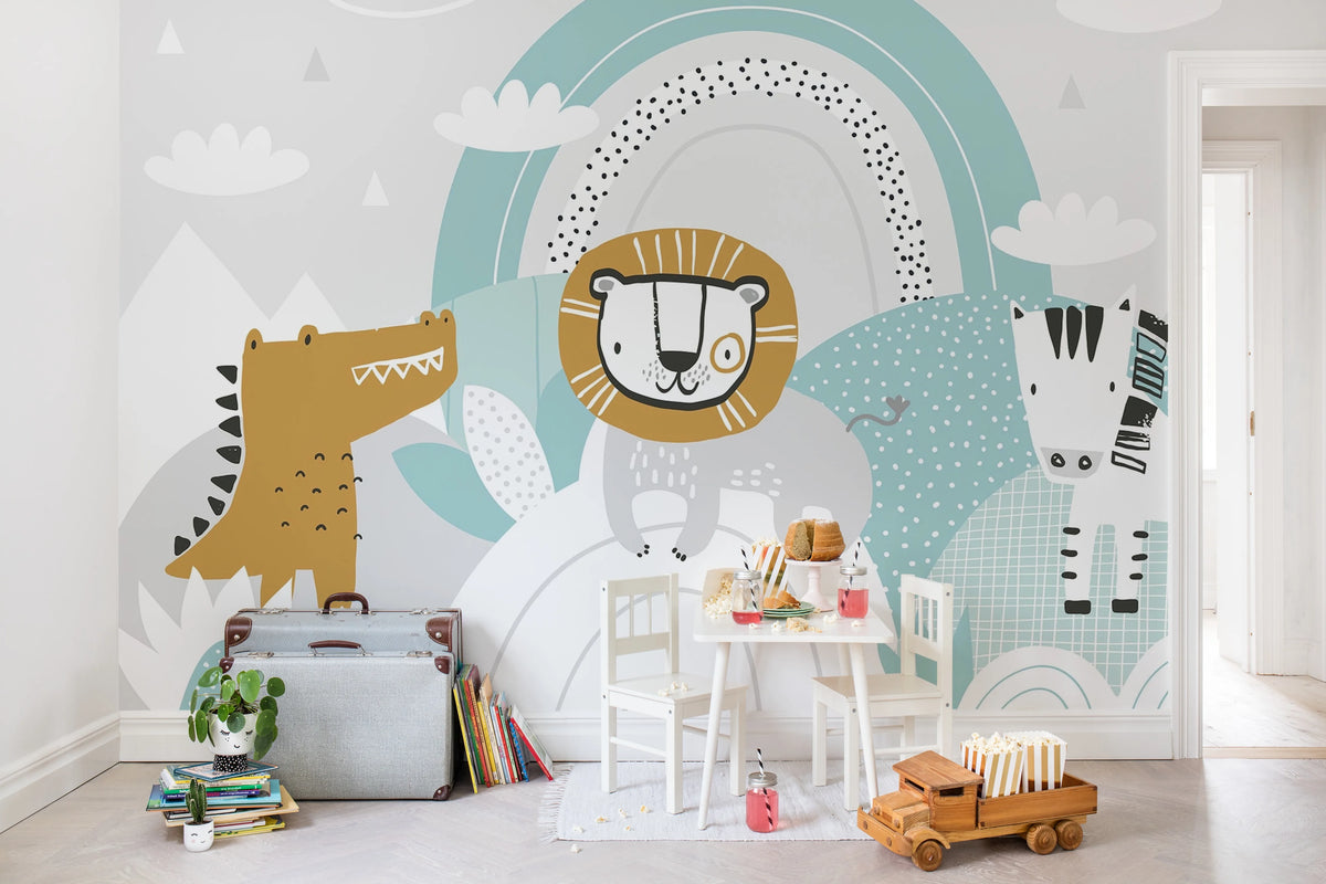 Jolly Jungle, Soft Mural Wallpaper - room preview 02