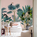 Tropical Birds, Pink Mural Wallpaper - room preview 02