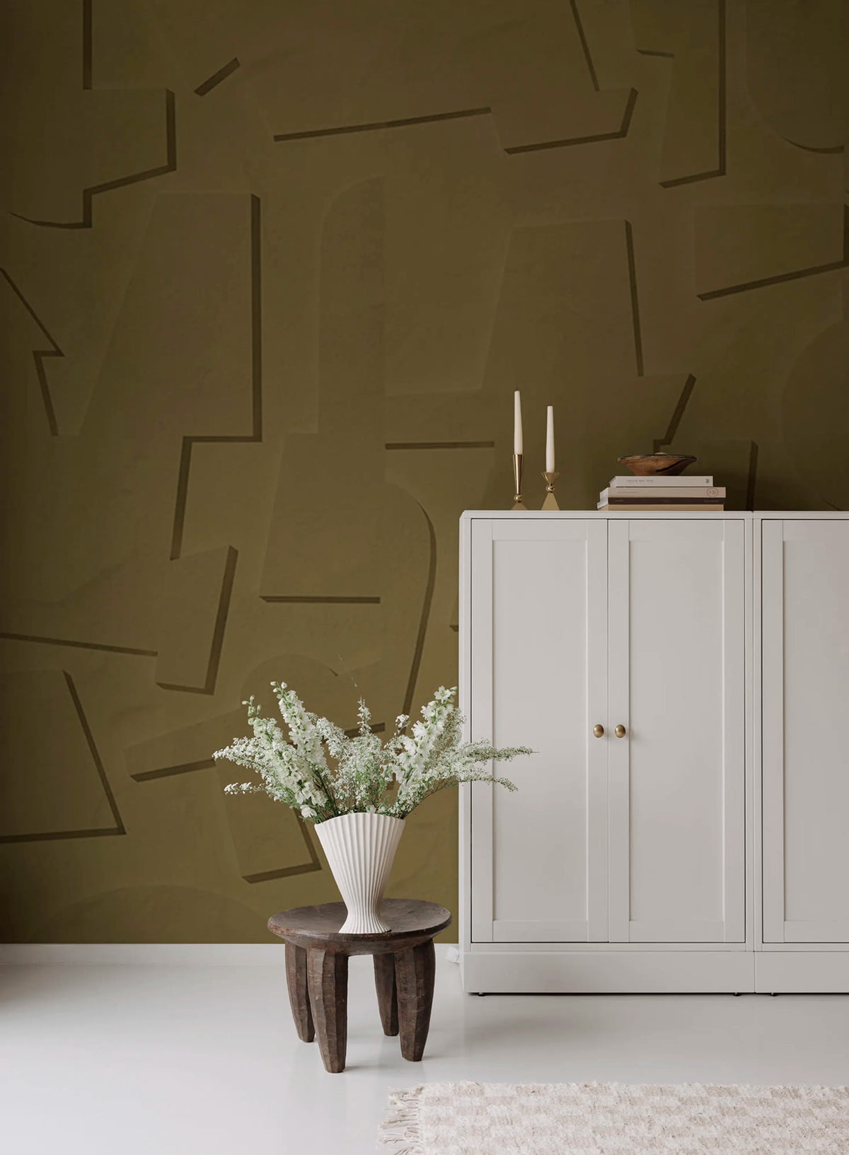Abstract Wood, Brown Mural Wallpaper - room preview 02