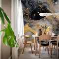 Marble Stream, Black Mural Wallpaper - room preview 02