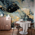 Marble Stream, Blue Mural Wallpaper - room preview 02