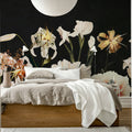 Dramatic Bouquet, Black Mural Wallpaper - room preview 02