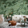 Agate Dreams, Green Mural Wallpaper - room preview 02