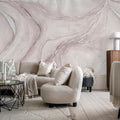 Watercolor Flow, Dusty Pink Mural Wallpaper - room preview 02