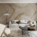 Watercolor Flow, Beige Mural Wallpaper - room preview 02
