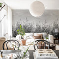 Dreamy Reed, Black & White Mural Wallpaper - room preview 02