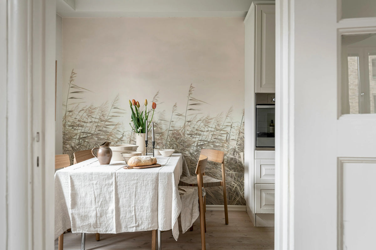 Dreamy Reed, Pink Mural Wallpaper - room preview 02