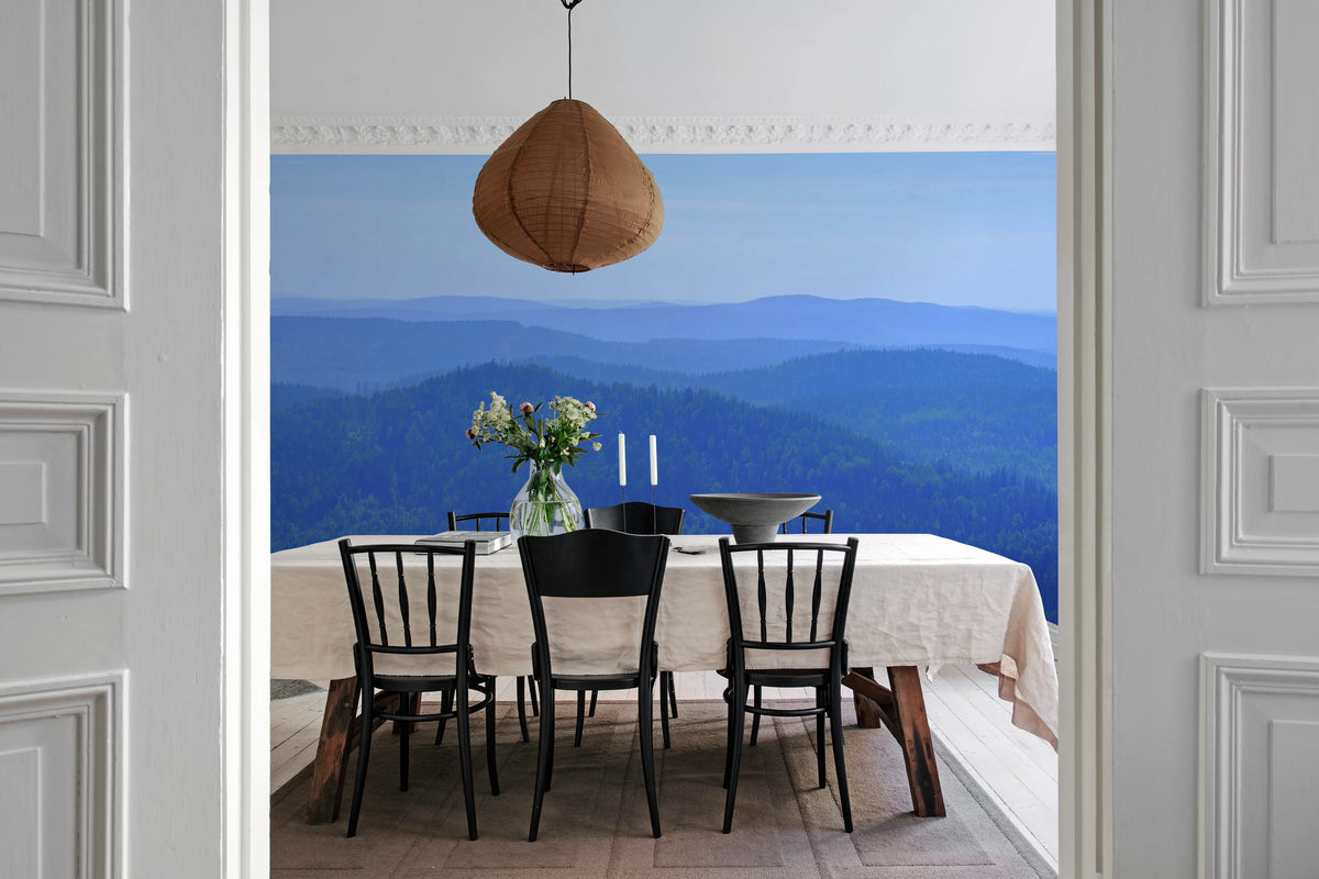 Hills, Blue Mural Wallpaper - room preview 02