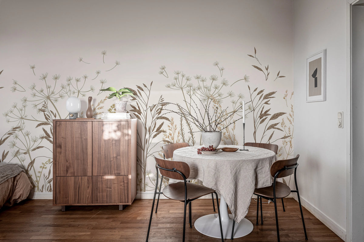 Straw Meadow, Beige Mural Wallpaper - room preview 02