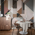 Retro Shapes, Pastel Mural Wallpaper - room preview 02