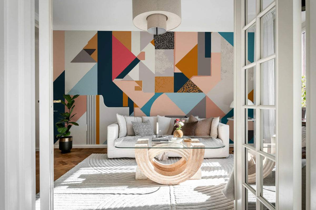 Retro Shapes, Multi Mural Wallpaper - room preview 02