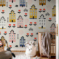 Sweet Town, Pastel Mural Wallpaper - room preview 02