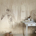 Dream Forest Girl, Off White Mural Wallpaper - room preview 02