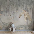 Dream Forest Boy, Blue Gray Mural Wallpaper - room preview 02