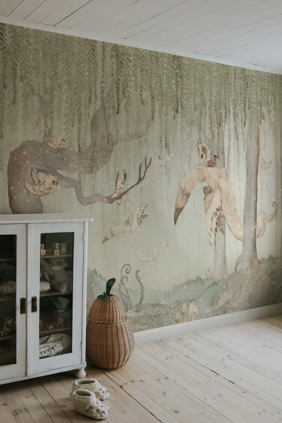 Dream Forest Boy, Green Mural Wallpaper - room preview 02