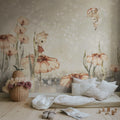 Bloomy Fields of Marion, Gray Green Mural Wallpaper - room preview 02