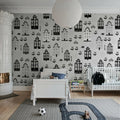 Sweet Town, Gray Mural Wallpaper - room preview 02