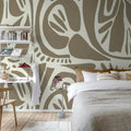 Abstract Forms, Nougat Mural Wallpaper - room preview 02