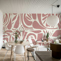 Abstract Forms, Soft Pink Mural Wallpaper - room preview 02
