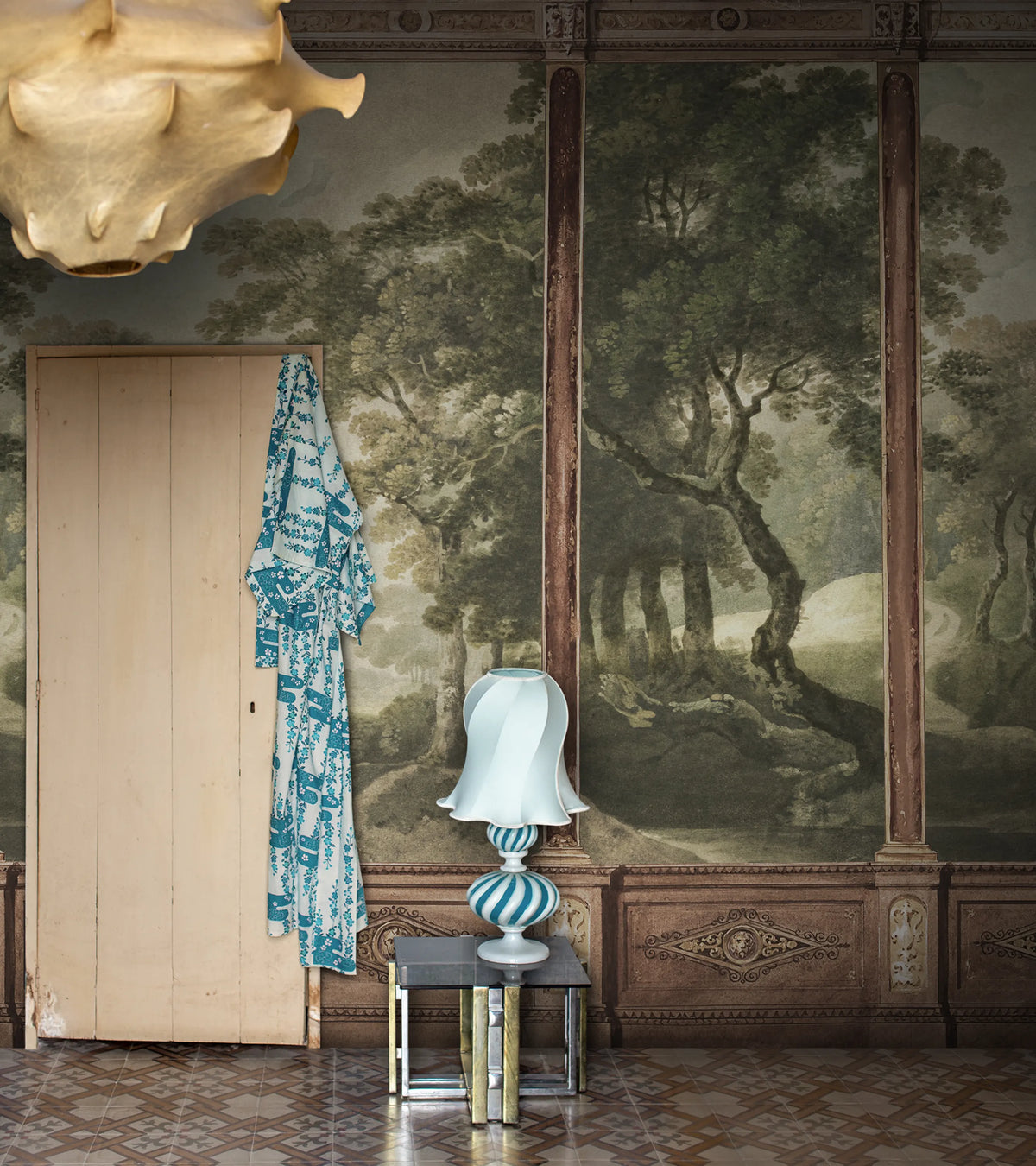 Woodland Panels, Green Mural Wallpaper - room preview 02