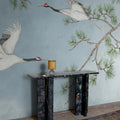 Majestic Cranes, Blue Mural Wallpaper - room preview 02
