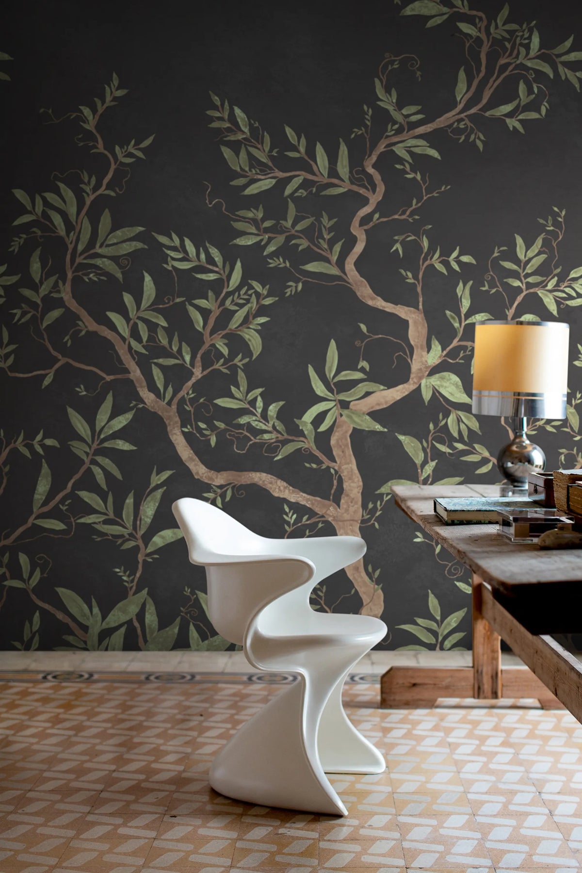 Branches of Dreams, Black Mural Wallpaper - room preview 02