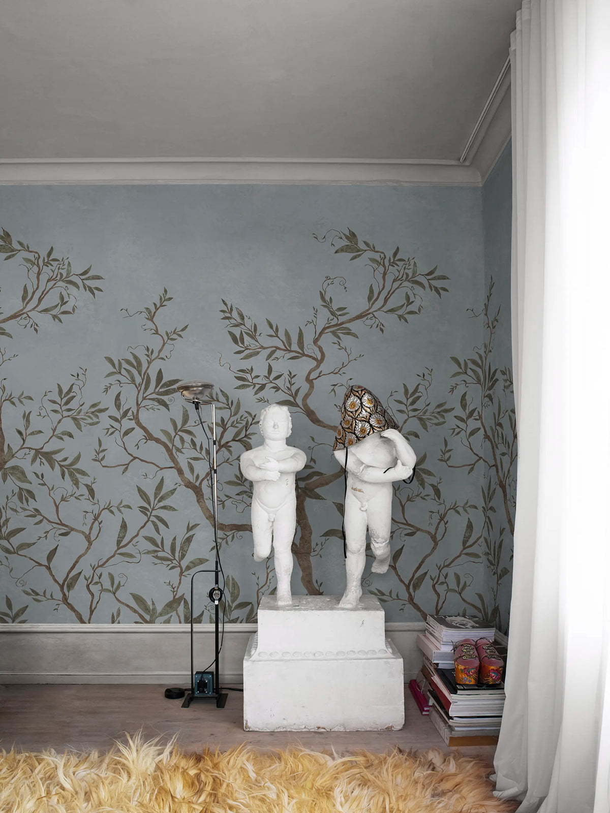 Branches of Dreams, Light Blue Mural Wallpaper - room preview 02