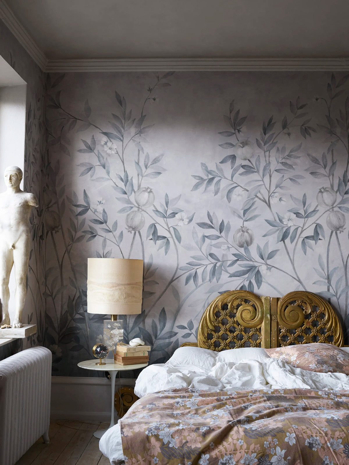 Pome Greenery, Blue Mural Wallpaper - room preview 02