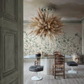 Whispering Petals, Green Mural Wallpaper - room preview 02