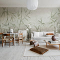 Bamboo Horizon, Green Mural Wallpaper - room preview 02