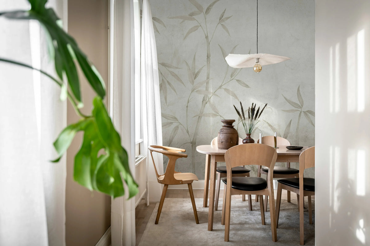 Bamboo Horizon, Beige Mural Wallpaper - room preview 02