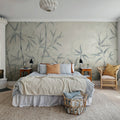 Bamboo Horizon, Blue Mural Wallpaper - room preview 02