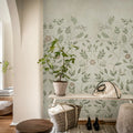 Serene Garden, Beige Mural Wallpaper - room preview 02