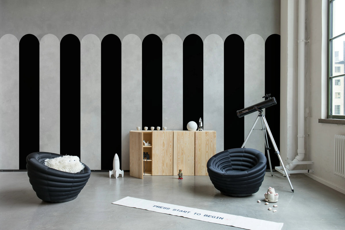 Circus Stripes, Licorice Mural Wallpaper - room preview 02