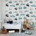 Cars, Blue Mural Wallpaper - room preview 02