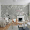 Flower Art, Pastel Mural Wallpaper - room preview 02